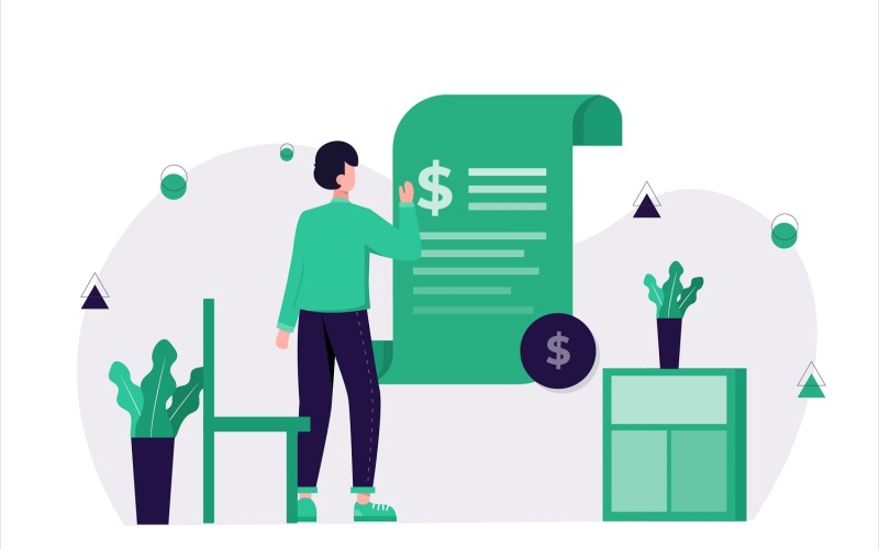 Download Vector "Finance Concept Flat Illustration - Vector Image" / Finance Concept Flat Illustration - Vector Image - Vector на тему графика illustration,vector,flat,graphic,design,business,finance,bank,financial,money,investment,economy,currency,payment,accounting