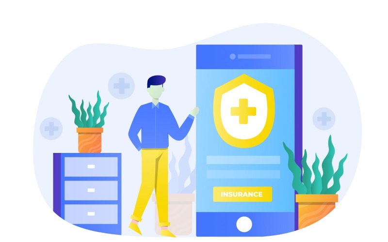 Download Vector "Health Insurance Flat Illustration - Vector Image" / Health Insurance Flat Illustration - Vector Image - Vector на тему графика illustration,vector,flat,insurance,care,health,business,security,protection,life,safety,finance,family,property,medical