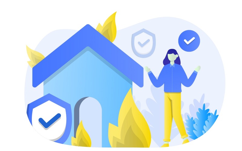 Download Vector "Home Insurance Flat Illustration - Vector Image" / Home Insurance Flat Illustration - Vector Image - Vector на тему графика illustration,vector,flat,insurance,care,health,business,security,protection,life,safety,finance,family,property,medical