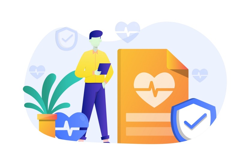 Download Vector "Insurance Flat Illustration - Vector Image" / Insurance Flat Illustration - Vector Image - Vector на тему графика illustration,vector,flat,insurance,care,health,business,security,protection,life,safety,finance,family,property,medical