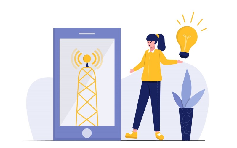 Download Vector "IoT Internet of Things App Flat Illustration - Vector Image" / IoT Internet of Things App Flat Illustration - Vector Image - Vector на тему графика illustration,vector,flat,iot,internet,things,network,technology,connection,concept,wireless,smart,mobile,wifi