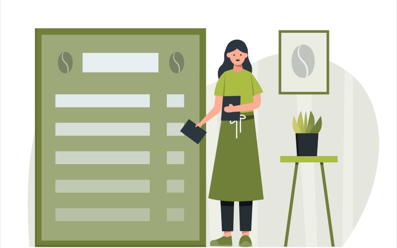 Illustrazione Piatta Menu Coffee Shop - Immagine Vettoriale