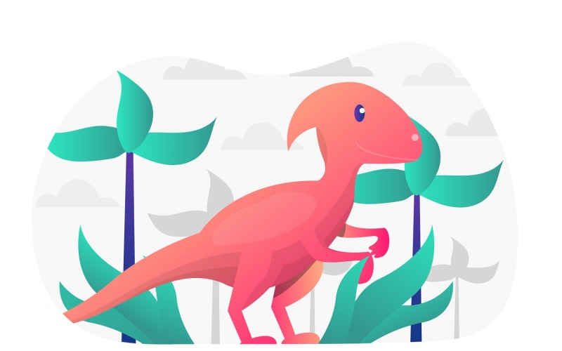 Download Vector "Parasaurolophus Flat Illustration - Vector Image" / Parasaurolophus Flat Illustration - Vector Image - Vector на тему графика illustration,vector,flat,dinosaur,animal,monster,wild,dinosaurs,jurassic,ancient,prehistoric,reptile,creature,wildlife,history