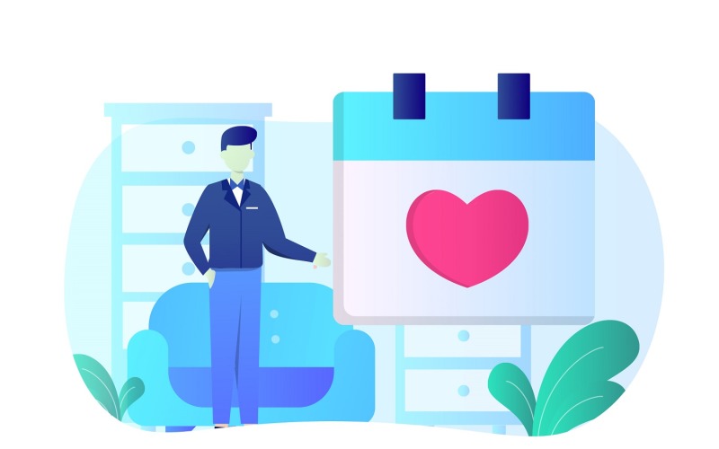 Download Vector "Save the Date Flat Illustration - Vector Image" / Save the Date Flat Illustration - Vector Image - Vector на тему графика illustration,vector,flat,wedding,celebration,love,invitation,party,bride,vintage,couple,ceremony,marriage,day,romantic