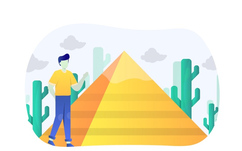 Piramide di Giza Flat Design - Immagine vettoriale