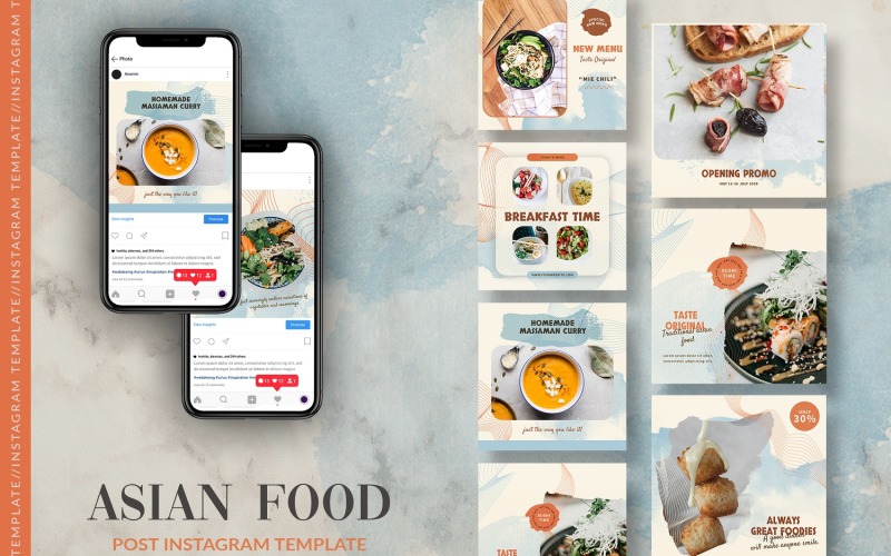 Download Шаблон для соцсетей "Asian Food Instagram Post Template for Social Media" / Asian Food Instagram Post Template for Social Media - Шаблон для соцсетей на тему графика instagram,post,igfeed,feed,food,asian,dish,cooking,recipes,japanese,authentic,cuisine,chinese,meal,restaurant