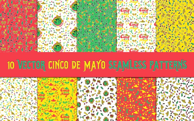 Download Pattern "Cinco De Mayo  s Set Pattern" / Cinco De Mayo  s Set Pattern - Pattern на тему графика lettering,card,type,typography,illustration,label,poster,template,party,vector,advertising,text,cactus,flyer,holiday,ornament,festival,yellow,green,event,drink,red,icon,banner,carnival,celebr