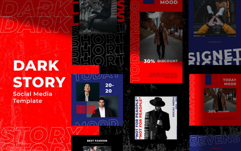Download Шаблон для соцсетей "Dark Story Instagram Template for Social Media" / Dark Story Instagram Template for Social Media - Шаблон для соцсетей на тему графика agency,busines,corporate,instagram,insta,story,portfolio,studio,profesional,urban,modern,minimalist,simple,feed,marketing,ecommerce,promotion,psd,creative,company
