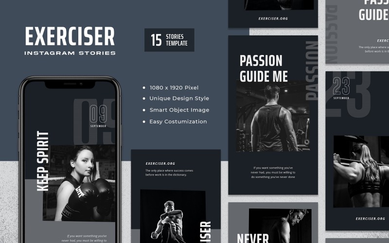 Download Шаблон для соцсетей "Exerciser - Gym & Fitness Instagram Stories Template for Social Media" / Exerciser - Gym & Fitness Instagram Stories Template for Social Media - Шаблон для соцсетей на тему графика instagram,story,igstories,stories,gym,fitness,health,workout,exercise,fit,lifestyle,healthy,sport,training,body