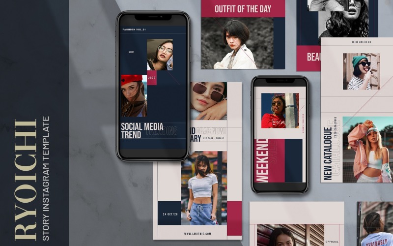 Download Шаблон для соцсетей "Ryoichi - Fashion Instagram Stories Template for Social Media" / Ryoichi - Fashion Instagram Stories Template for Social Media - Шаблон для соцсетей на тему графика creative,instagram,stories,instastory,fashion,feminime,stylish,lifestyle,layout,unique,minimal,whitespace,modern,story,elegant