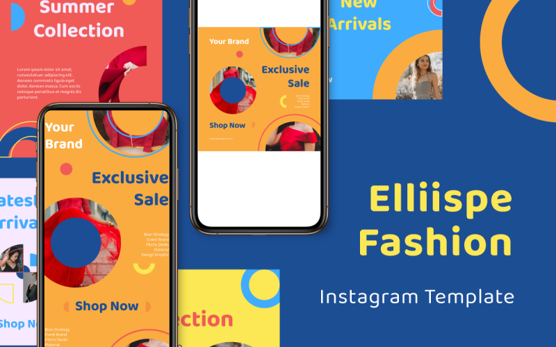 社交媒体的椭圆时尚Instagram模板