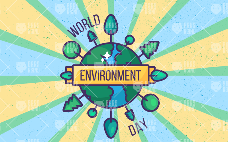 Download Иллюстрация "World Environment Day - Illustration" / World Environment Day - Illustration - Иллюстрация на тему графика lettering,card,typography,vintage,logo,illustration,label,poster,design,sign,retro,nature,vector,natural,organic,text,happy,holiday,globe,green,tree,environmental,earth,planet,eco,environment