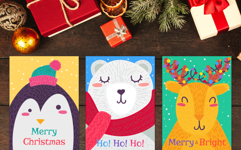 Download Фирменный стиль "Christmas Greeting Cards With Animal - Corporate Identity Template" / Christmas Greeting Cards With Animal - Corporate Identity Template - Фирменный стиль на тему графика lettering,fun,christmas,card,illustration,design,template,sign,cute,greeting,title,winter,vector,text,collection,comic,happy,holiday,snow,red,xmas,print,drawing,banner,cartoon,funny,character