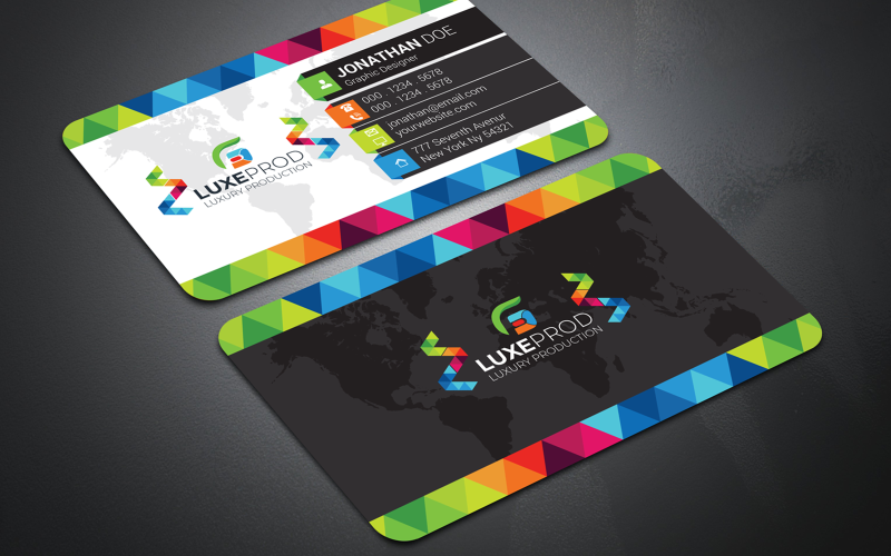 Download Фирменный стиль "Colorful Business Card - Corporate Identity Template" / Colorful Business Card - Corporate Identity Template - Фирменный стиль на тему графика black,blue,bundle,business,card,clean,cmyk,color,company,corporate,creative,design,green,horizontal,modern,personal,print,ready,professional,psd