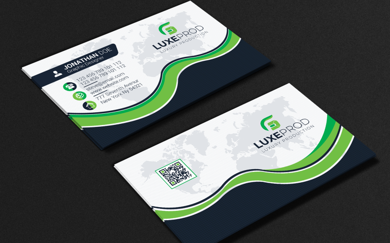 Download Фирменный стиль "Green Color Business Card - Corporate Identity Template" / Green Color Business Card - Corporate Identity Template - Фирменный стиль на тему графика black,blue,bundle,business,card,clean,cmyk,color,company,corporate,creative,design,green,horizontal,modern,personal,print,ready,professional,psd
