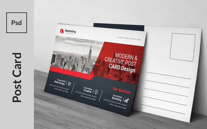 Download Фирменный стиль "Modern Dark Design Postcard - Corporate Identity Template" / Modern Dark Design Postcard - Corporate Identity Template - Фирменный стиль на тему графика ad,advert,advertisement,bundle,business,card,clean,colorful,colors,concept,conceptual,corporate,design,double,sided,flexible,light,mailer,media,multipurpose