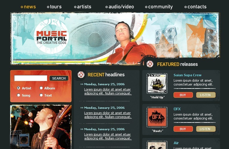 Music Portal Website Template Web Sitesi #10661