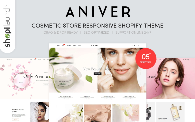 Aniver - реагуюча тема Shopify у косметичному магазині
