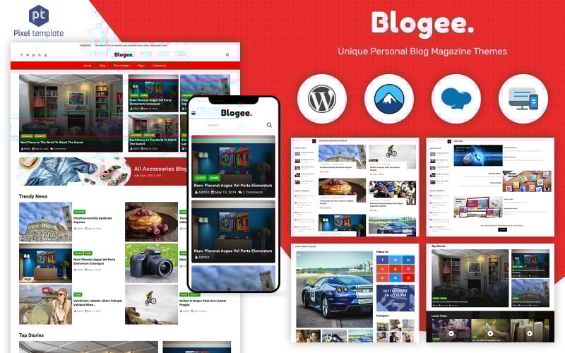 концепция блога и новости wordpress тема