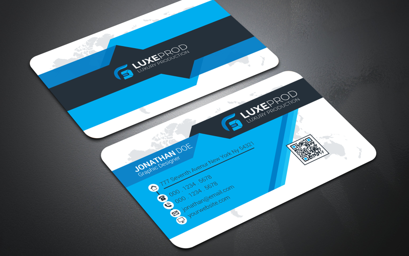 Download Фирменный стиль "Blue Color Business Card - Corporate Identity Template" / Blue Color Business Card - Corporate Identity Template - Фирменный стиль на тему графика black,blue,bundle,business,card,clean,cmyk,color,company,corporate,creative,design,green,horizontal,modern,personal,print,ready,professional,psd