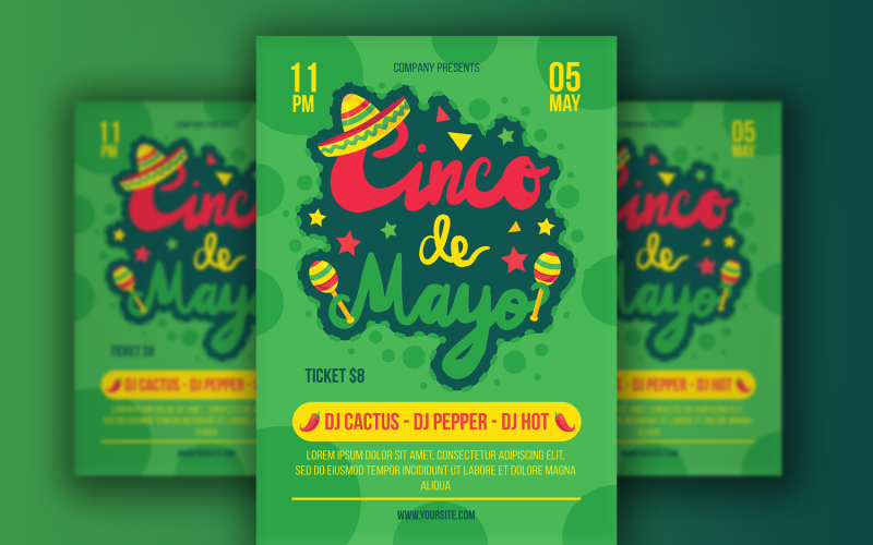 Download Фирменный стиль "Cinco De Mayo Poster - Corporate Identity Template" / Cinco De Mayo Poster - Corporate Identity Template - Фирменный стиль на тему графика lettering,invitation,card,type,typography,illustration,label,poster,design,template,greeting,party,vector,advertising,text,cactus,flyer,holiday,spring,festival,yellow,green,colorful,club,even