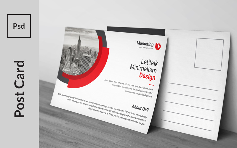 Clean Round Art Postcard - Corporate Identity Template