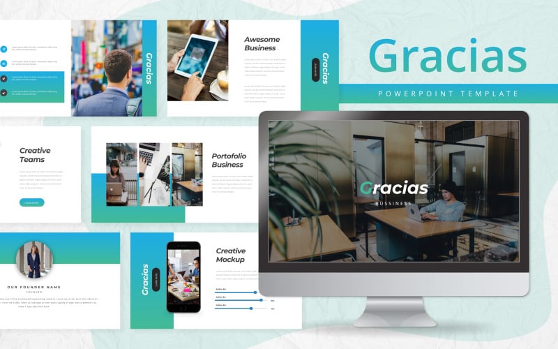 Gracias - Plantilla de PowerPoint para presentación de negocios