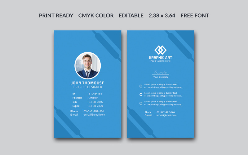 Download Фирменный стиль "Flat id Card - Corporate Identity Template" / Flat id Card - Corporate Identity Template - Фирменный стиль на тему графика id,card,wave,name,creative,office,paper,user,business,background,presentation,print,member,professional,employee,form,identification,backstage,psd,modern