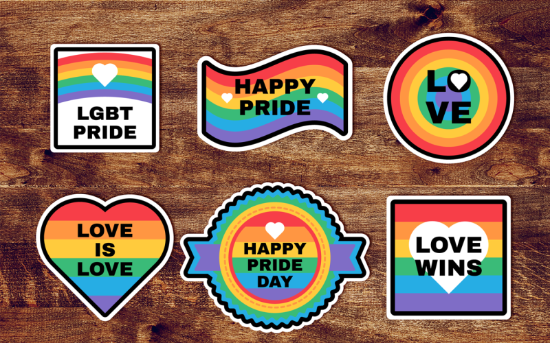 Download Фирменный стиль "Pride Day Rainbow Stickers Set - Corporate Identity Template" / Pride Day Rainbow Stickers Set - Corporate Identity Template - Фирменный стиль на тему графика invitation,card,modern,typography,illustration,label,poster,design,sign,retro,fashion,heart,vector,love,art,color,collection,female,stamp,happy,rainbow,abstract,style,festival,badge,flat,crea