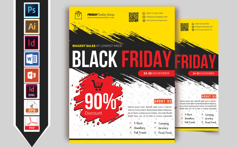 Download Фирменный стиль "Black Friday Sale Flyer Vol-02 - Corporate Identity Template" / Black Friday Sale Flyer Vol-02 - Corporate Identity Template - Фирменный стиль friday,black,flyer,business,discount,coupon,poster,psd,eps,in,design