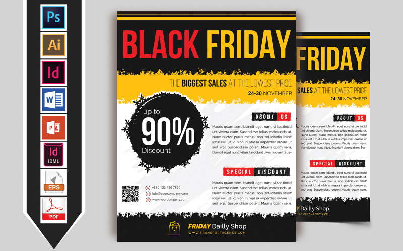 Download Фирменный стиль "Black Friday Sale Flyer Vol-03 - Corporate Identity Template" / Black Friday Sale Flyer Vol-03 - Corporate Identity Template - Фирменный стиль friday,black,flyer,business,discount,coupon,poster,psd,eps,in,design