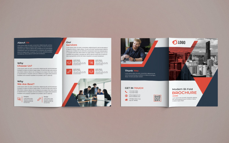 Business Bifold Brochure Design - Corporate Identity Template