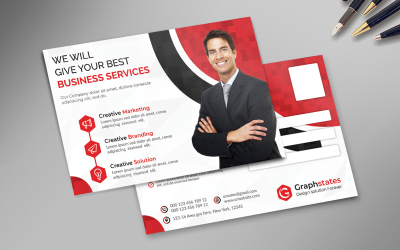 Download Фирменный стиль "Business Postcard - Corporate Identity Template" / Business Postcard - Corporate Identity Template - Фирменный стиль postcard,business,design,eddm,eddmbox,card,flyer,dl,psd,ai,red,brochure,trifold,bifold,businesscard,bule,redcard,orange,green,graphic