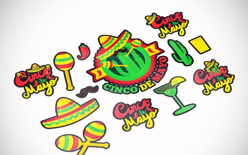 Download Фирменный стиль "Cinco De Mayo Stickers - Corporate Identity Template" / Cinco De Mayo Stickers - Corporate Identity Template - Фирменный стиль на тему графика lettering,card,type,typography,illustration,label,poster,template,greeting,party,vector,advertising,text,cactus,flyer,holiday,festival,yellow,green,colorful,event,decoration,drink,red,icon,ba