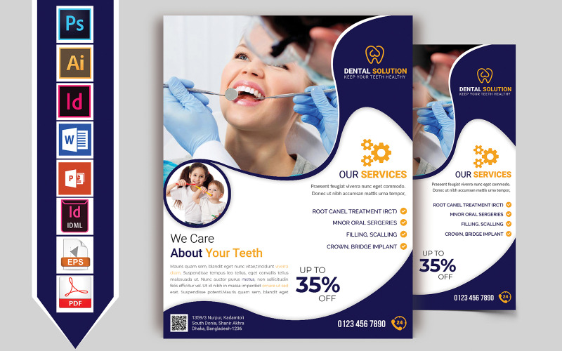 Dental Flyer Vol-01 - Modèle d'identité d'entreprise