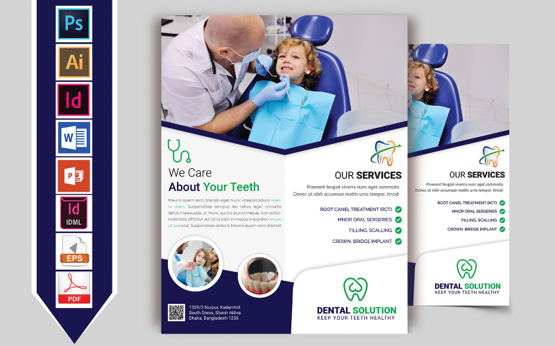 Download Фирменный стиль "Dental Flyer Vol-02 - Corporate Identity Template" / Dental Flyer Vol-02 - Corporate Identity Template - Фирменный стиль flyer,dental,doctor,corporate,psd,ai,print,template,vector,eps,indesign,microsoft,word,ms,brand,identity