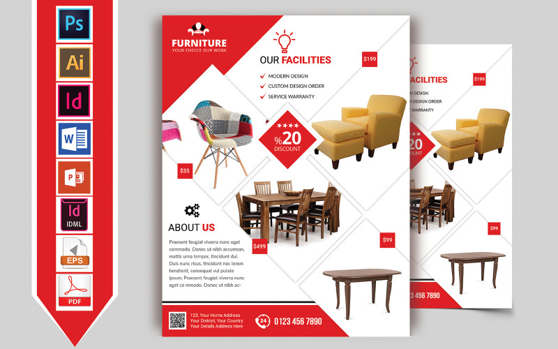 Brochure de magasin de meubles Vol-03 - Modèle d'identité d'entreprise