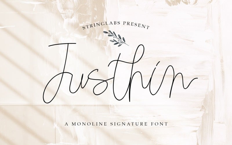 Justhin - шрифт Monoline Signature