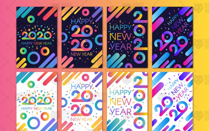 Download Фирменный стиль "Modern Happy 2020 New Year Banners - Corporate Identity Template" / Modern Happy 2020 New Year Banners - Corporate Identity Template - Фирменный стиль на тему графика lettering,christmas,invitation,card,modern,typography,illustration,poster,design,template,greeting,decorative,trendy,party,postcard,winter,vector,simple,text,color,happy,abstract,stars,holida