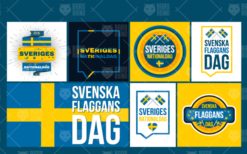 National Sweden Day Greetings Set Corporate Identity Template