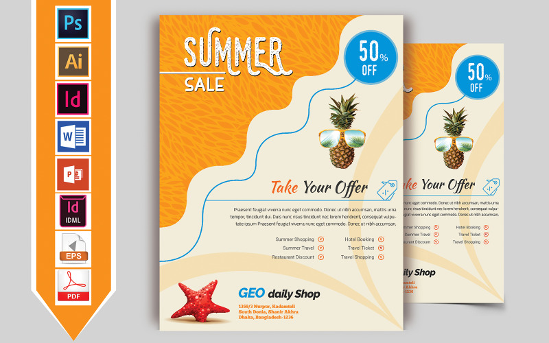 Summer Sale Flyer Vol-01 - Mall för företagsidentitet