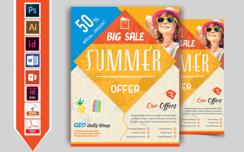 Download Фирменный стиль "Summer Sale Flyer Vol-02 - Corporate Identity Template" / Summer Sale Flyer Vol-02 - Corporate Identity Template - Фирменный стиль summer,sale,discount,offer,flyer,poster,tour,travel,psd,eps,indesign,ms,word,powerpoint,idml,vector,pdf,print,template,ready