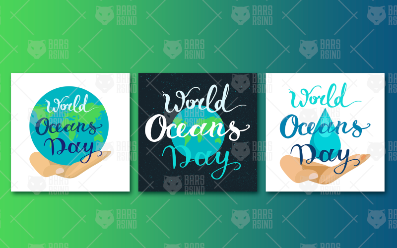 Download Фирменный стиль "World Oceans Day - Corporate Identity Template" / World Oceans Day - Corporate Identity Template - Фирменный стиль на тему графика lettering,clean,poster,sign,nature,vector,natural,text,hand,globe,health,green,blue,environmental,earth,planet,event,healthy,eco,environment,background,sea,icon,banner,world,water,ocean,celeb