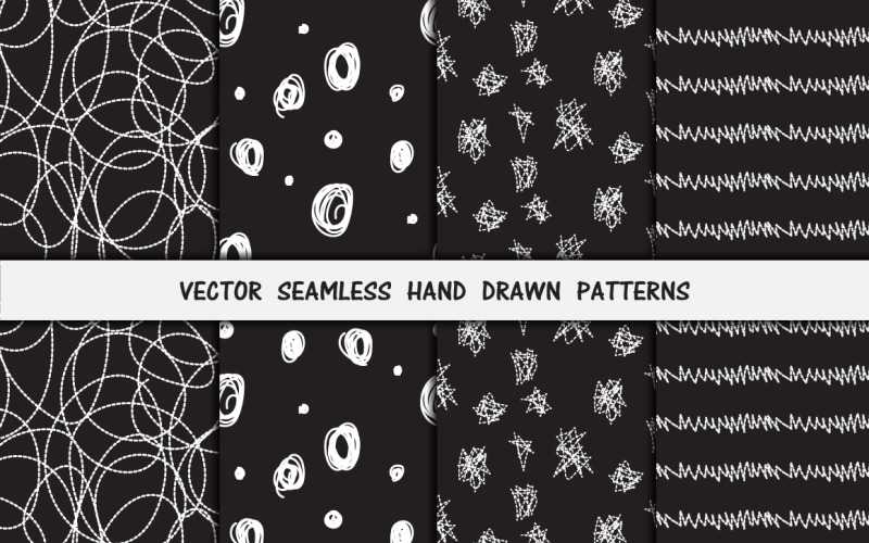 Download Pattern "8 Black-White Hand Drawn Pattern" / 8 Black-White Hand Drawn Pattern - Pattern на тему графика brush,hand-drawn,scrapbooking,trendy,vector,texture,fabric,drawn,hand,ornament,background,black,white,print,line,cross,doodle,pattern,wallpaper,seamless,backdrop,dot,scribbles