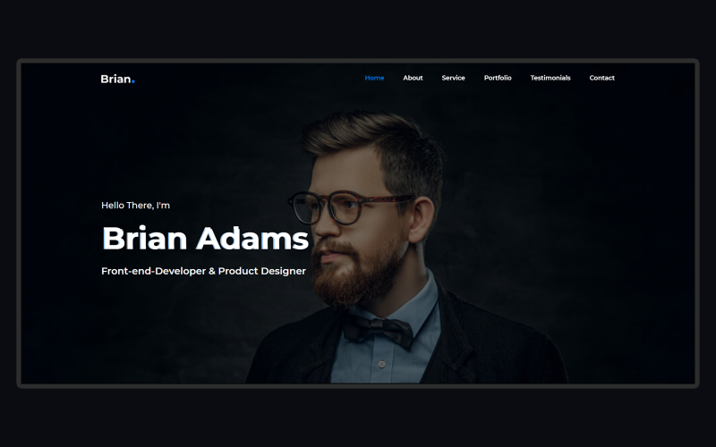 Brian - Creatief persoonlijk portfolio-bestemmingspaginasjabloon