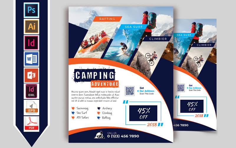 Camping Adventure Flyer Vol-03 - Modelo de identidade corporativa