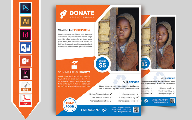 Download Фирменный стиль "Charity Donation Flyer Vol-01 - Corporate Identity Template" / Charity Donation Flyer Vol-01 - Corporate Identity Template - Фирменный стиль help,poor,measure,people,donate,us,doante,donantion,charity,donation,kids,child,old,for,flyer,poster,doantion,posterundefined