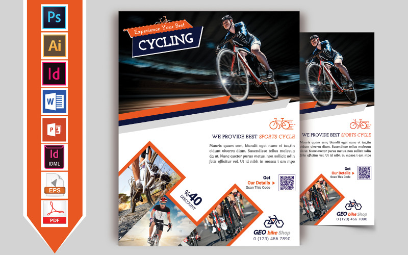Download Фирменный стиль "Cycle Shop Flyer Vol-01 - Corporate Identity Template" / Cycle Shop Flyer Vol-01 - Corporate Identity Template - Фирменный стиль cycle,shop,sports,auto,bicycle,motor,flyer,poster,adventure,action