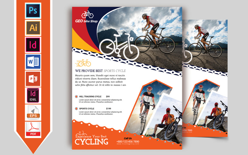 Download Фирменный стиль "Cycle Shop Flyer Vol-02 - Corporate Identity Template" / Cycle Shop Flyer Vol-02 - Corporate Identity Template - Фирменный стиль cycle,shop,sports,auto,bicycle,motor,flyer,poster,adventure,action