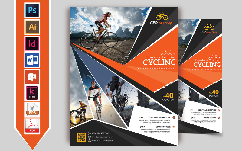 Folheto da Cycle Shop Vol-03 - Modelo de identidade corporativa
